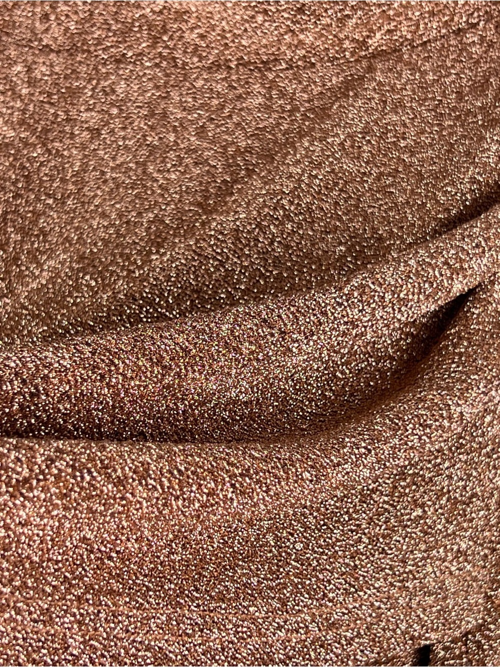 NWT Privvy Rose Gold Glitter One Shoulder Mini Dress Lined Stretchy Size Small - Picture 4 of 8